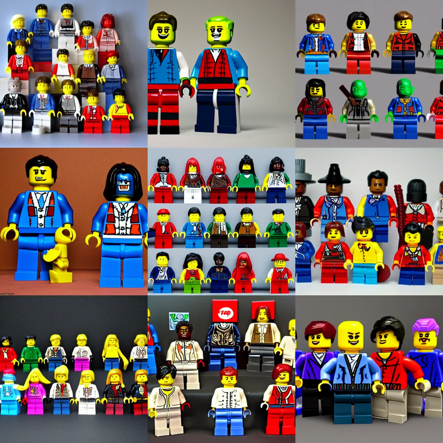 Prompt: the characters T G M , made with Lego