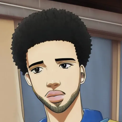 Prompt: portrait of Drake in an anime cartoon