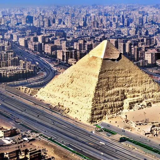 Image similar to pyramid of giza replaced by a large shopping mall, egypt, 2 0 2 2