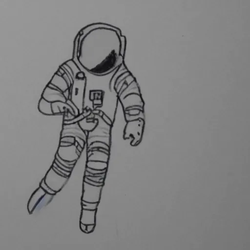 Image similar to a pencil sketch of an astronaut climbing a tall building