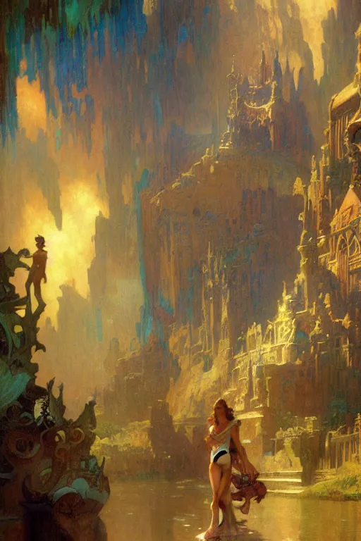 Image similar to atlantis, painting by gaston bussiere, craig mullins, greg rutkowski, alphonse mucha