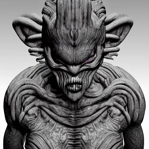 Prompt: Aries zodiac monster junji ito, H.R giger zbrush, artstation, scary, unreal engine 5