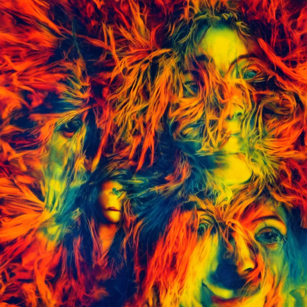 Image similar to award winning photo of a dmt trip, vivid colors, happy, symmetrical face, beautiful eyes, studio lighting, wide shot art by sally mann & arnold newman