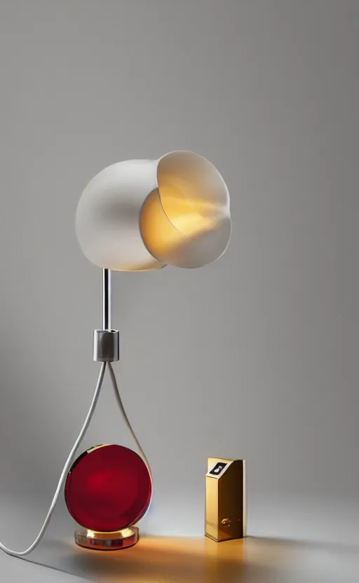 Image similar to table lamp designed by hermes in the shape of perfume, advertising photography