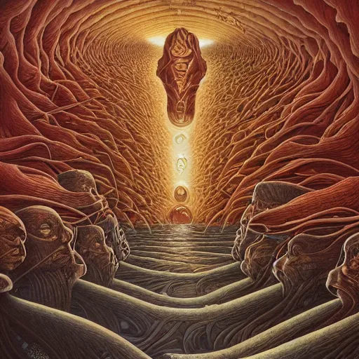 Prompt: sirens of the red sea by jacek yerka, alex gray, zdzisław beksiński, dariusz zawadzki, jeffrey smith and h.r. giger, oil on canvas, 8k highly professionally detailed, trending on artstation