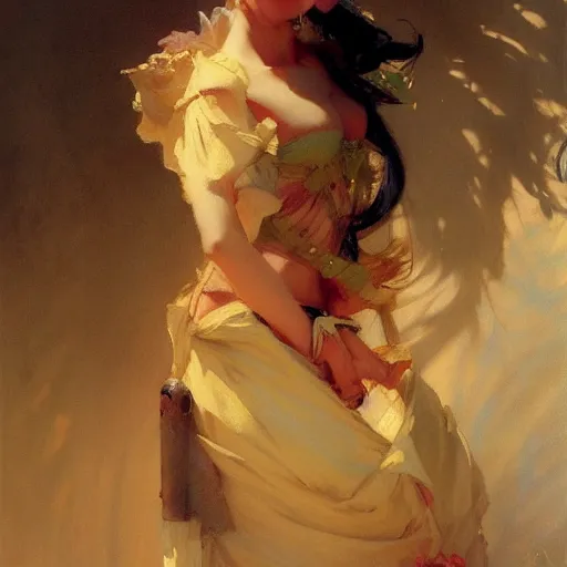 Prompt: a high fashionportrait of a cute anime girl, painting by gaston bussiere, craig mullins, j. c. leyendecker