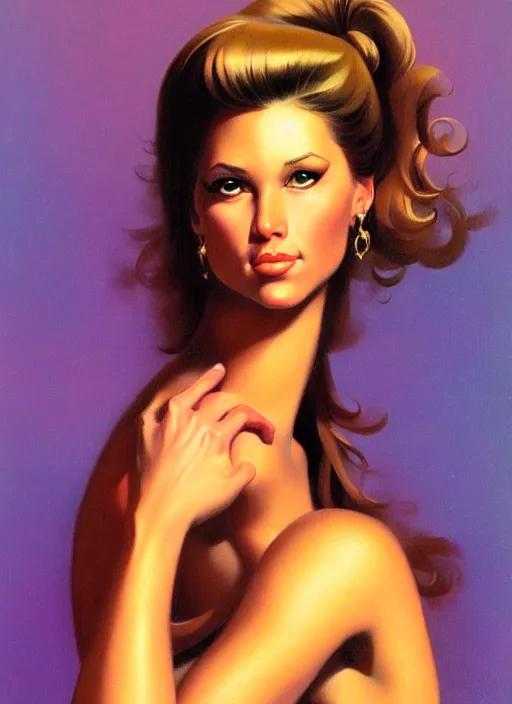 Prompt: a portrait of a pretty young lady by boris vallejo