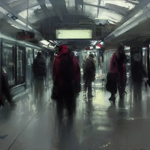 Prompt: toronto ttc subway painting by jeremy mann