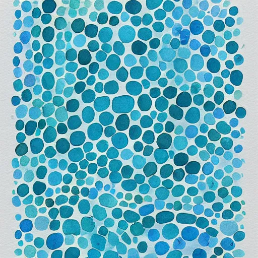 Prompt: highly intricate interlocking tiny aqua blue blobs, watercolor pen drawing