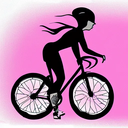 Prompt: illustration of a hot girl on a bike going 60 miles per hour, digital art