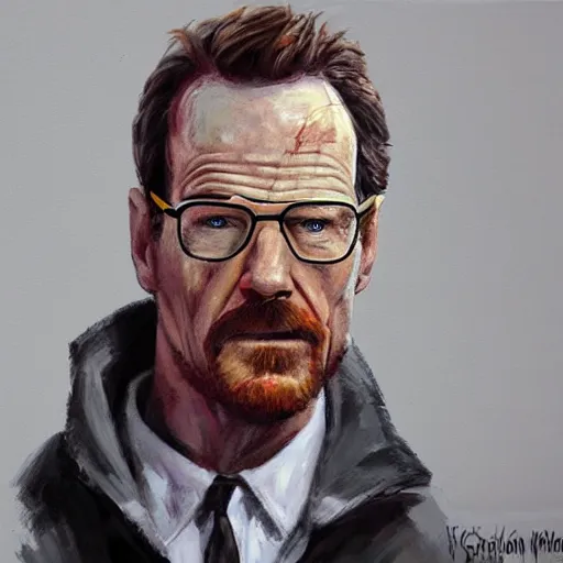 Image similar to bryan cranston as Gordon freeman, painting, full body