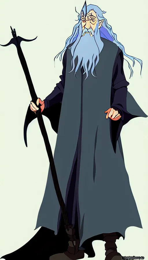 Image similar to gandalf ecogoth from the near future past, anime, manga, studio mir