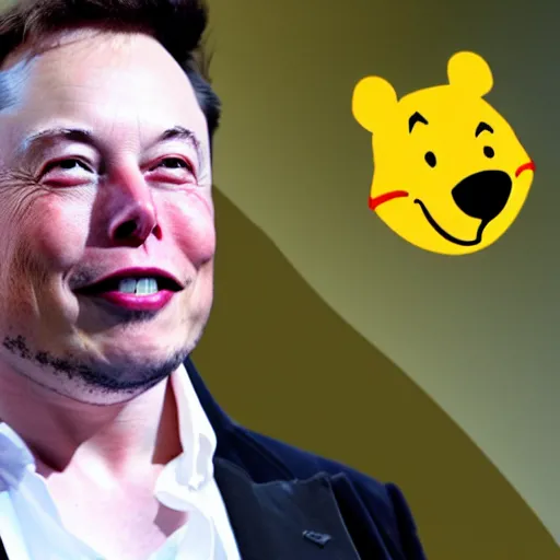 Prompt: elon musk cosplaying as winnie the pooh