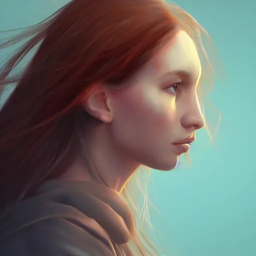 Prompt: british woman long hair, digital art, artstation