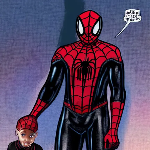 Prompt: kanye west as miles morales spiderman