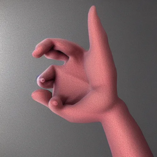 Prompt: 3 d scan of a realistic hand, octane render, accurate anatomy