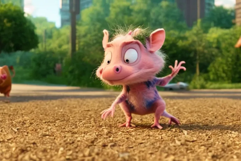 Image similar to live action spider ham from spiderverse wearing spandex in the style of a farm piglet ultra realistic, 4K, movie still, UHD, sharp, cinematic