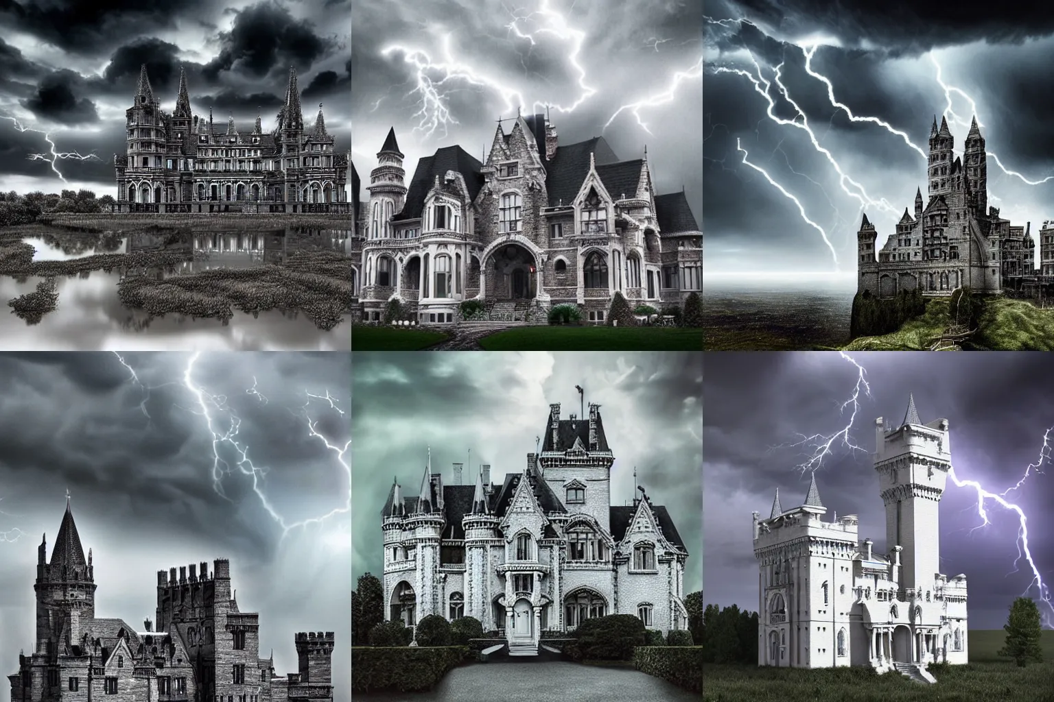 Image similar to A extremely highly detailed majestic hi-res beautiful, highly detailed white brick immaculate castle in black scary storm clouds high detail,ethereal, dramatic lightning, rim light, hyperrealistic, photorealistic, octante render, elegant, cinematic, high textures, hyper sharp, 8k, insanely detailed and intricate, graphic design, cinematic atmosphere, hypermaximalist, hyper realistic, super detailed, 4k HDR hyper realistic high quality smiling by Michelangelo Merisi da Caravaggio,