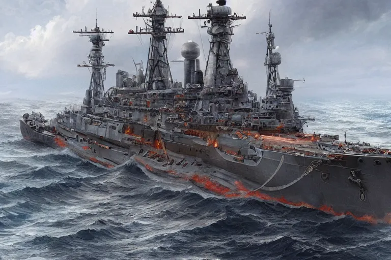 Prompt: Russian warship, hyperdetailed, cgsociety, artstation, by greg rudkovsky
