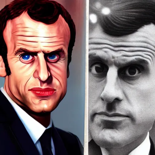 Image similar to Caricature of Emmanuel Macron in American Psycho (1999)