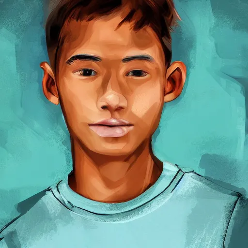 Portrait of 14 years old boy, digital art | Stable Diffusion