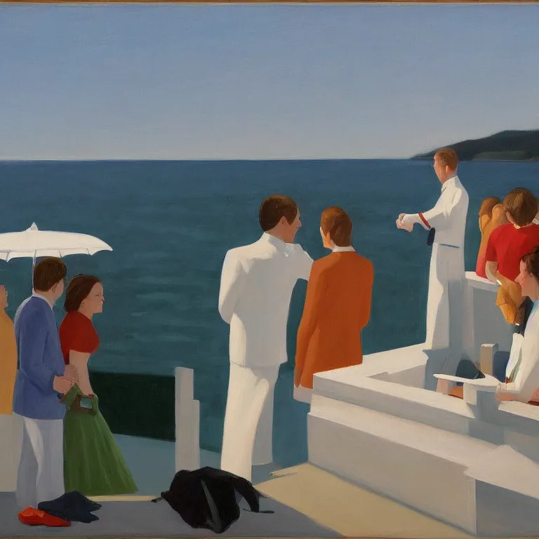 Image similar to dreaming from a new economy and a new financial system, painted by Alex Katz, painted by Edward Hopper, airbrush