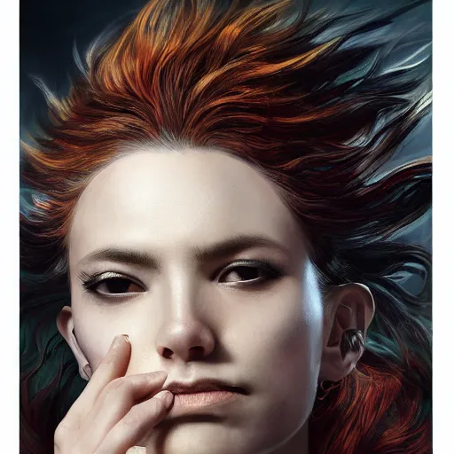 Image similar to portrait, headshot, insanely nice professional hair style, dramatic hair color, digital painting, of a old 17th century, old cyborg merchant, amber jewels, baroque, ornate clothing, scifi, realistic, hyperdetailed, chiaroscuro, concept art, art by Franz Hals and Jon Foster and Ayami Kojima and Amano and Karol Bak,