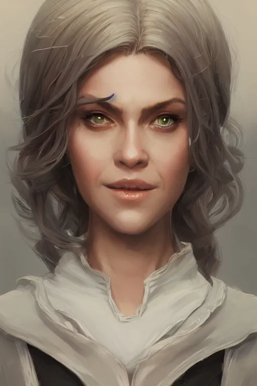 Image similar to magical female professor, highly detailed, d & d, fantasy, portrait, highly detailed, headshot, digital painting, trending on artstation, concept art, sharp focus, illustration, art by artgerm and greg rutkowski and magali villeneuve