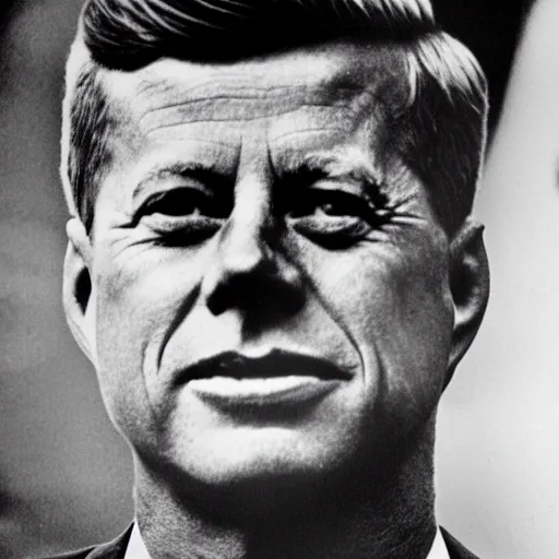 Image similar to b / w photo of jfk, no hair, bald