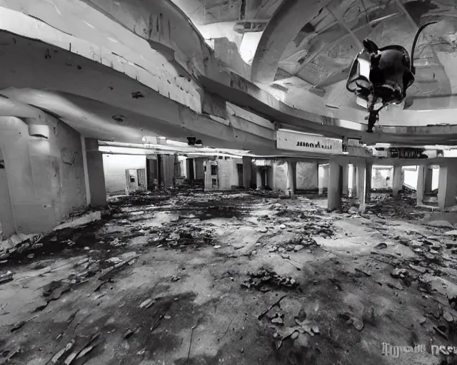 Image similar to camera footage of a Rabid Zerglings in an abandoned shopping mall, high exposure, dark, monochrome, camera, Unreal engine 5, grainy, CCTV, security camera footage, timestamp, zoomed in, fish-eye lens, Evil, Zerg, Brood, spider, horrifying, lunging at camera :4