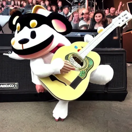 Image similar to k. k slider from animal crossing, playing guitar at a concert