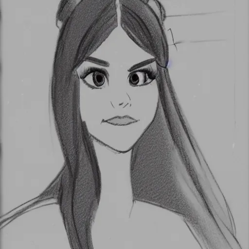 Image similar to milt kahl sketch of victoria justice as princess padme from star wars episode 3