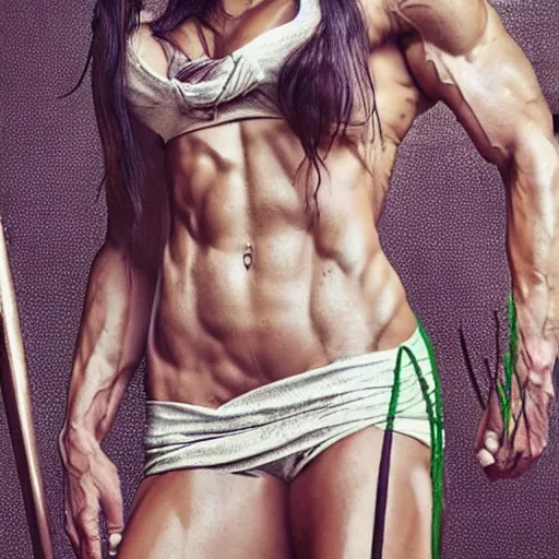 Image similar to beautiful muscular women in cloth