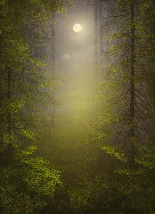 Prompt: 4 k, high details, thriller book cover of a forest with moon, realistic concept, unsplash photography, shutterstock, getty images, highly detailed photography, flickr, white background