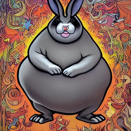 Image similar to beautiful epic painting of Big Chungus, by james jean