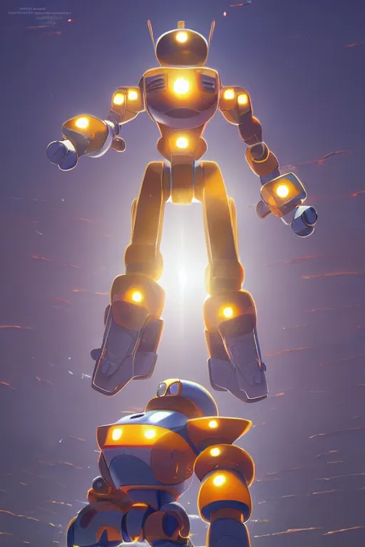 Image similar to metabots medabots medarotto medarot robot minimalist comics, behance hd by jesper ejsing, by rhads, makoto shinkai and lois van baarle, ilya kuvshinov, rossdraws global illumination ray tracing hdr radiating a glowing aura