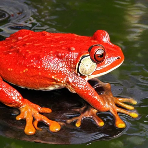 Image similar to a giant red frog