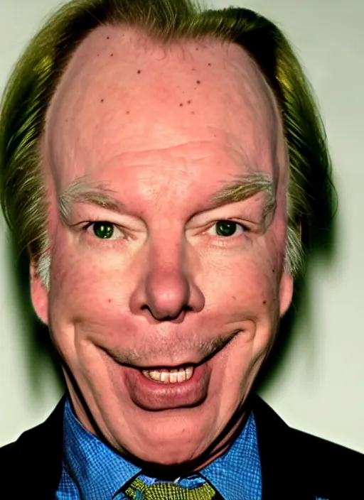 Prompt: chuck mcgill michael mckean farting, bending over, stinky fart, green stink lines, big brap