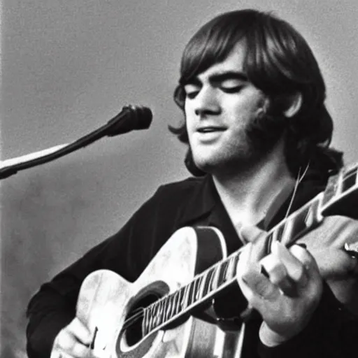 Image similar to John Sebastian playing music on stage in 1967