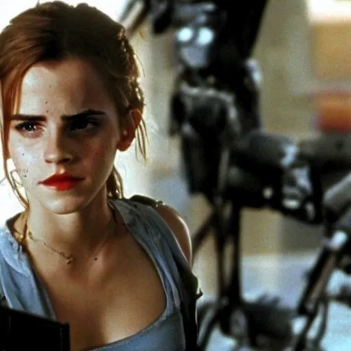 Image similar to still of emma watson in late 1 9 9 0 s terminator tv show