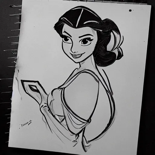 Image similar to milt kahl sketch of victoria justice with curvy body as princess padme from stars wars episode 3