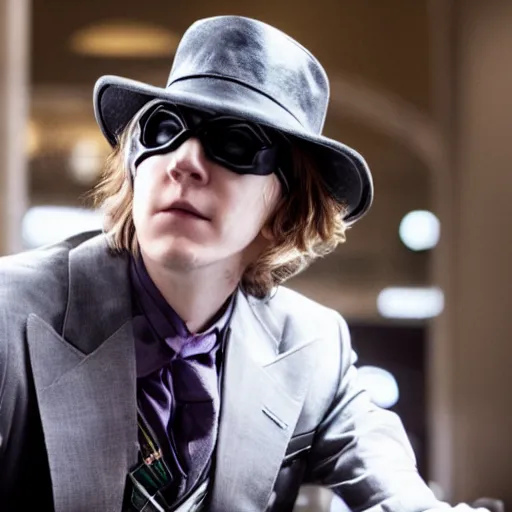 Image similar to film still of Paul Dano as Riddler in a new Batman movie