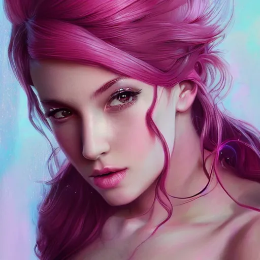 Image similar to teen girl, pink hair, gorgeous, amazing, elegant, intricate, highly detailed, digital painting, artstation, concept art, sharp focus, illustration, art by artgerm