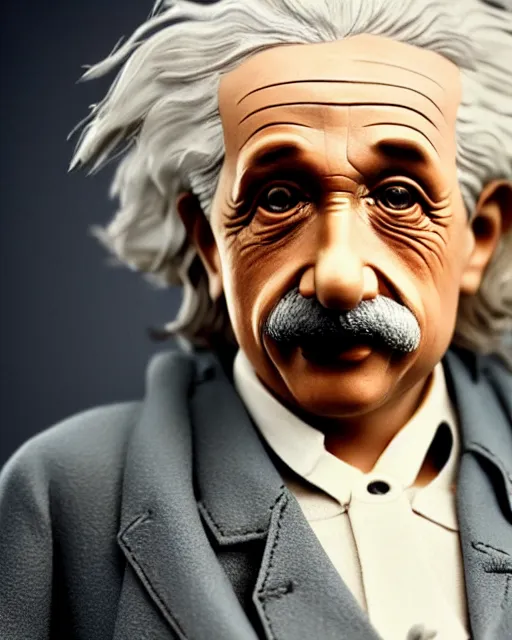 Prompt: A photo of Albert Einstein with makeup that makes him look like an anime character, highly detailed, trending on artstation, bokeh, 90mm, f/1.4