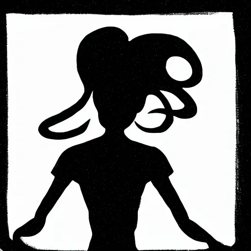 Image similar to drawing of the shadow silhouette of anime girl