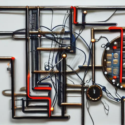 Prompt: machine panel, with neon tubes and nixie tubes, daniel motz,'untitled 9 ', sculpture, mechanical elements and mixed media on panel, bill lowe gallery, hyperrealistic