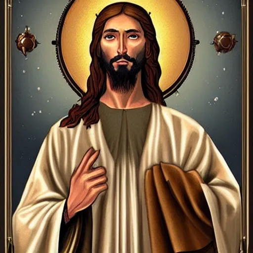 Image similar to steampunk Jesus