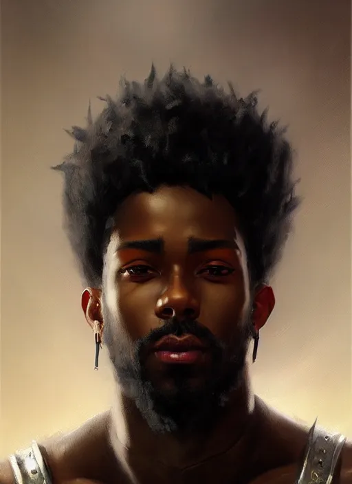 Image similar to a _ fantasy _ style _ portrait _ painting _ of black male oil _ painting _ unreal _ 5 _ daz. _ rpg _ portrait _ extremely _ detailed _ artgerm _ greg _ rutkowski _ greg