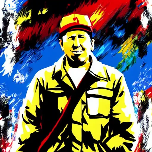 Image similar to hugo chavez in the style of yoji shinkawa, 4k