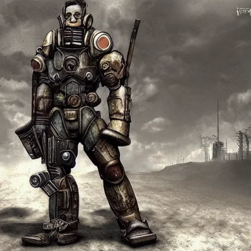 Image similar to art of fallout, photorealistic